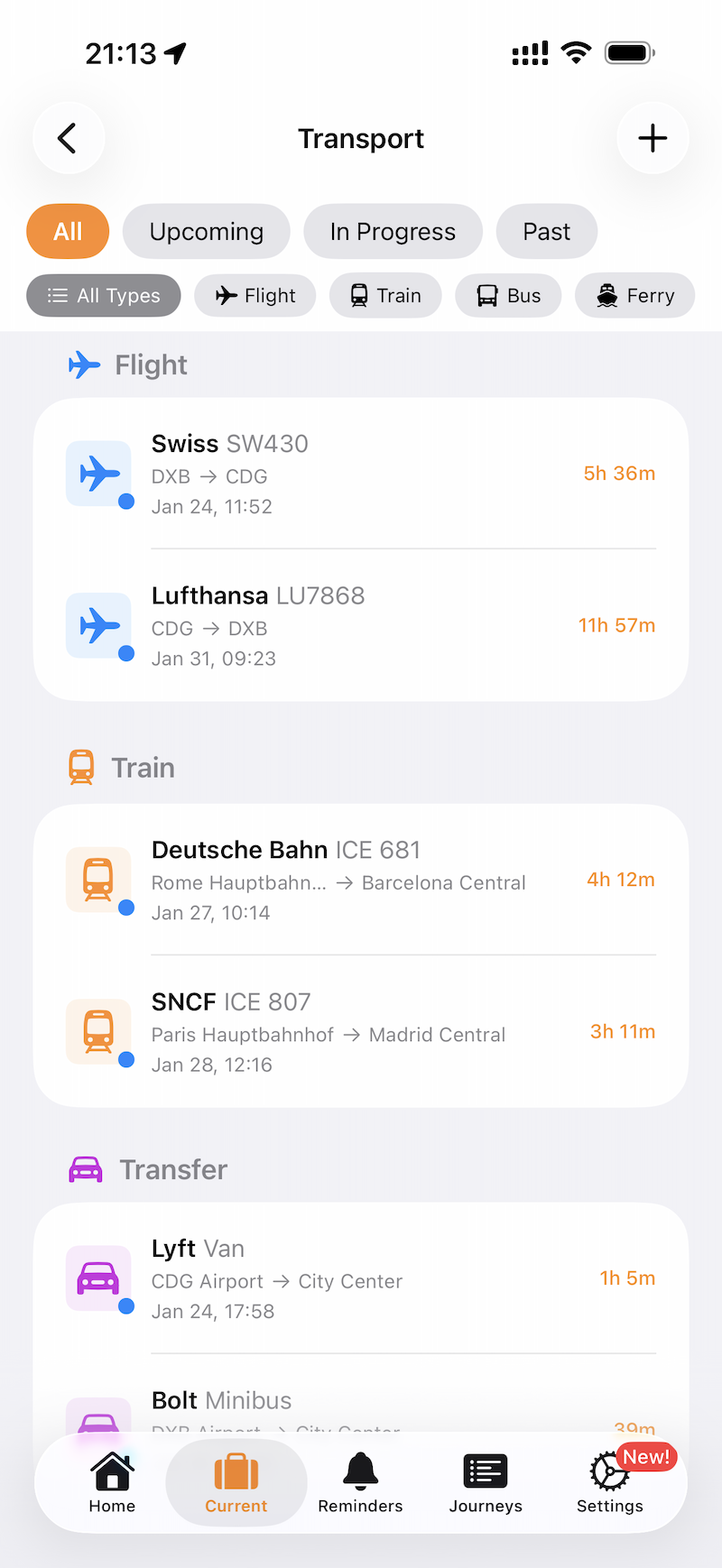 Transport screenshot