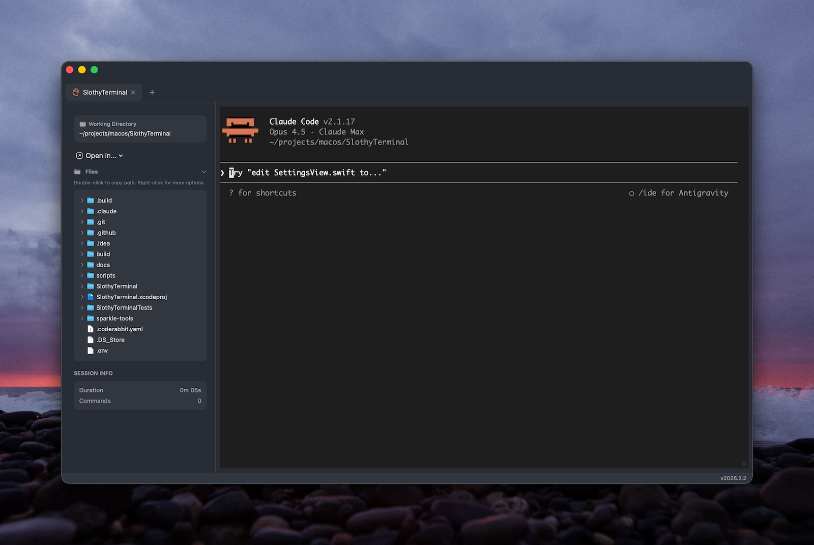 Claude AI assistant session